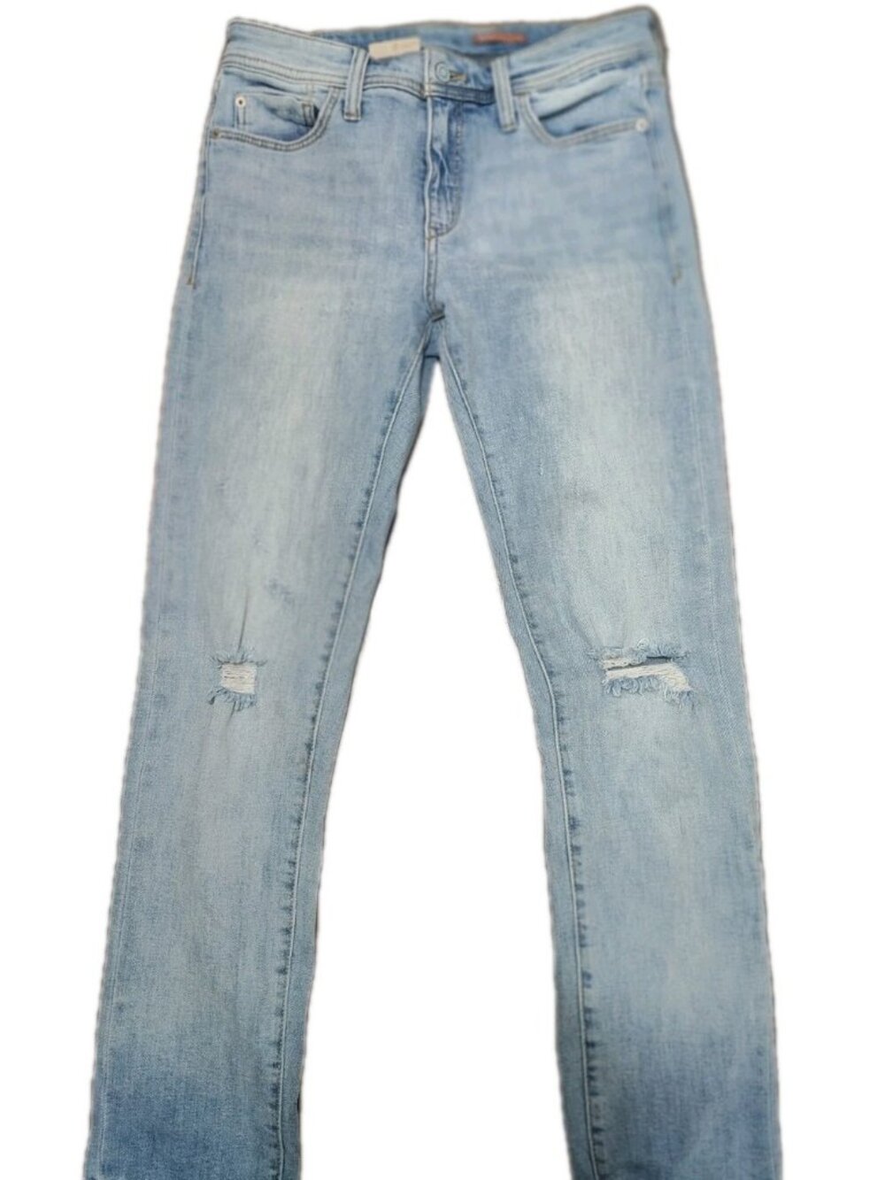AGOLDE Women's Light Wash Blue High Rise Straight Leg Jeans Button Fly Size 25